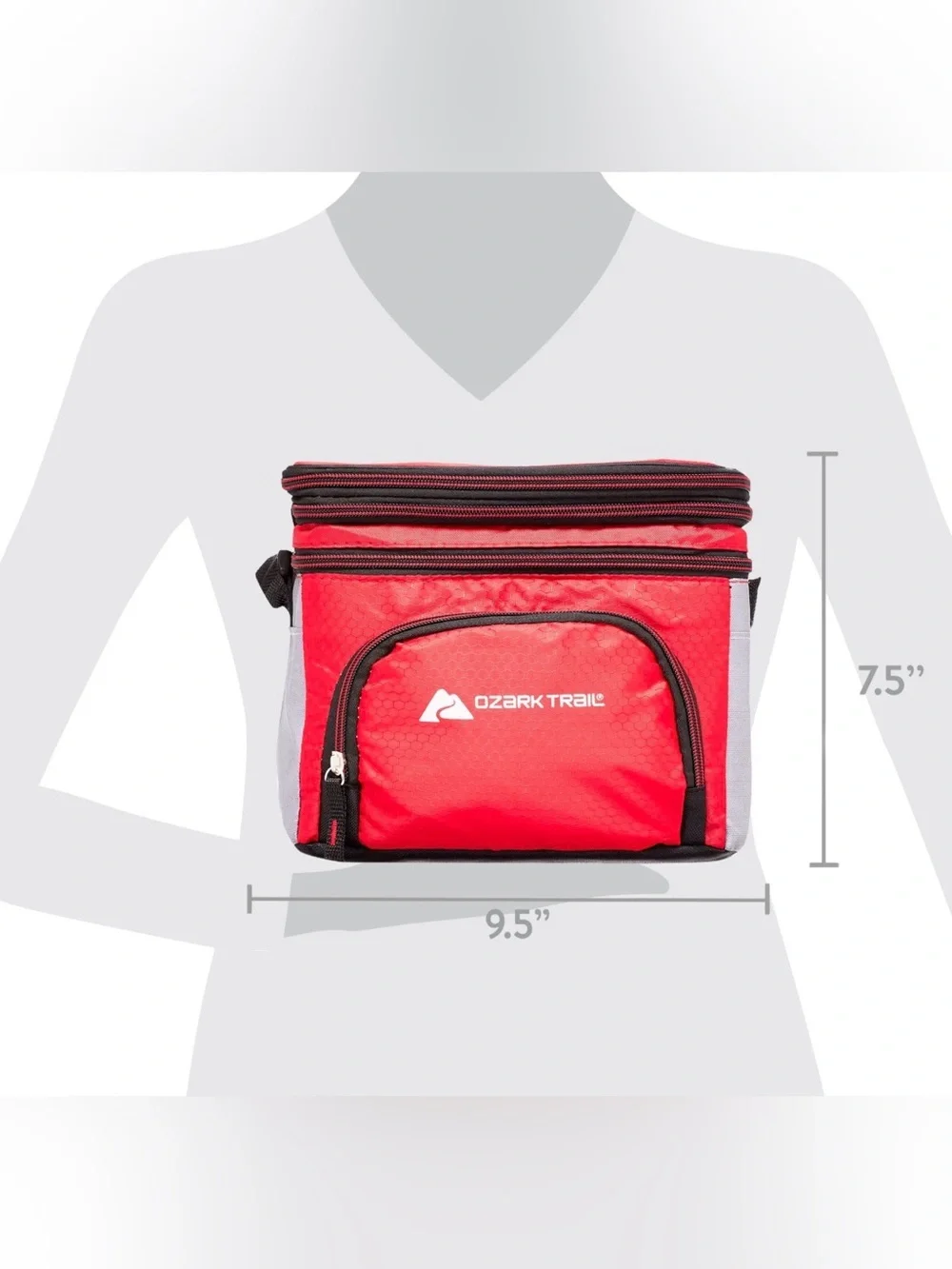 Ozark Trail 6 Can Soft-Sided Red/Gray Cooler New with Tag